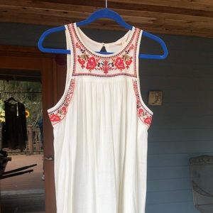 Embroidered white dress